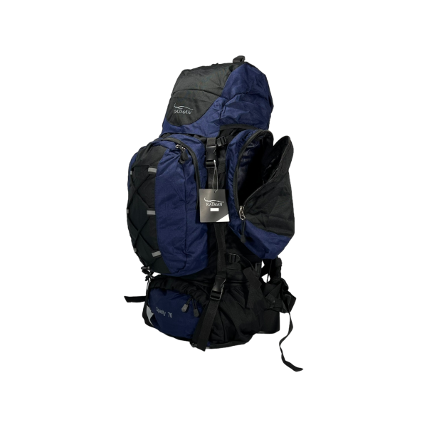 Туристичний рюкзак  з анатомічною спинкою, 80 л, чорний з синім