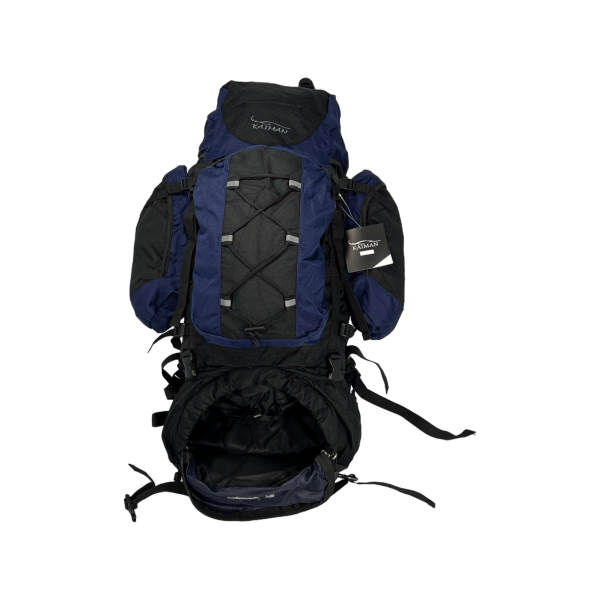 Туристичний рюкзак  з анатомічною спинкою, 80 л, чорний з синім