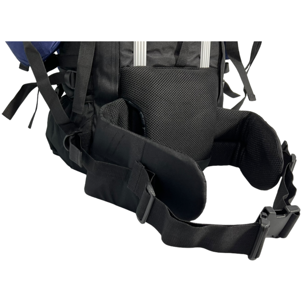 Туристичний рюкзак  з анатомічною спинкою, 80 л, чорний з синім