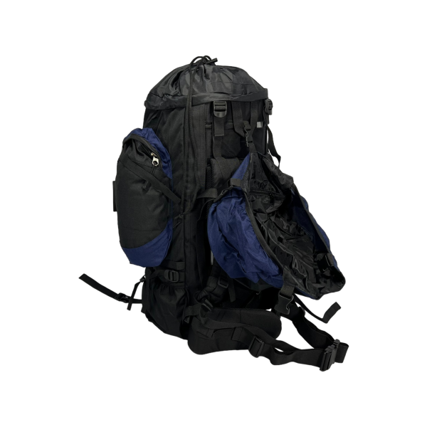 Туристичний рюкзак  з анатомічною спинкою, 80 л, чорний з синім
