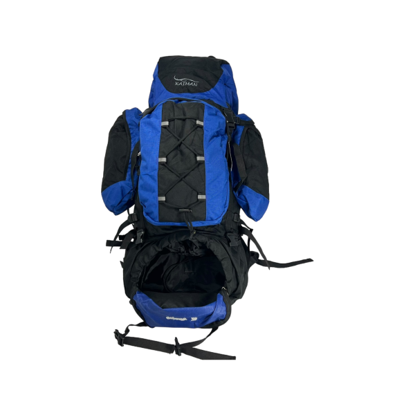 Туристичний рюкзак з анатомічною спинкою, на 80 л, колір чорний з синім