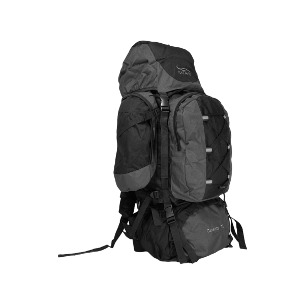 Туристичний рюкзак з анатомічною спинкою, 80 л, чорний з сірим