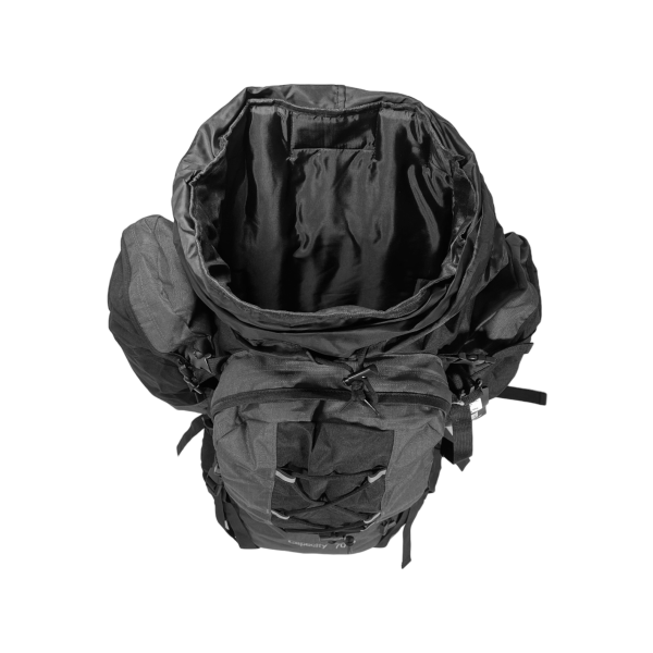 Туристичний рюкзак з анатомічною спинкою, 80 л, чорний з сірим