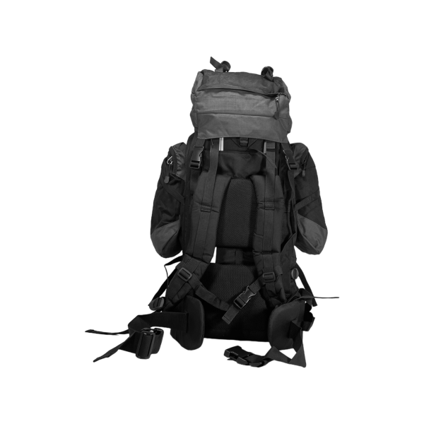Туристичний рюкзак з анатомічною спинкою, 80 л, чорний з сірим