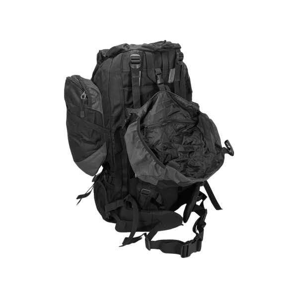 Туристичний рюкзак з анатомічною спинкою, 80 л, чорний з сірим