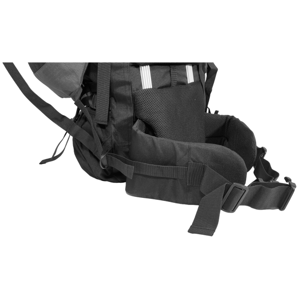 Туристичний рюкзак з анатомічною спинкою, 80 л, чорний з сірим