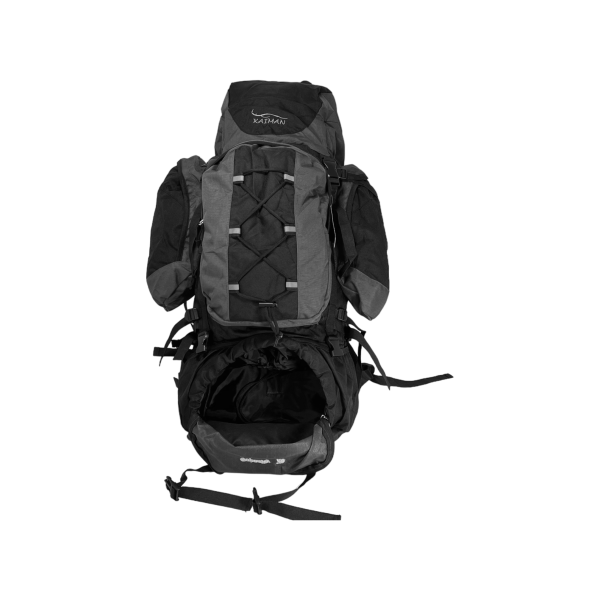 Туристичний рюкзак з анатомічною спинкою, 80 л, чорний з сірим