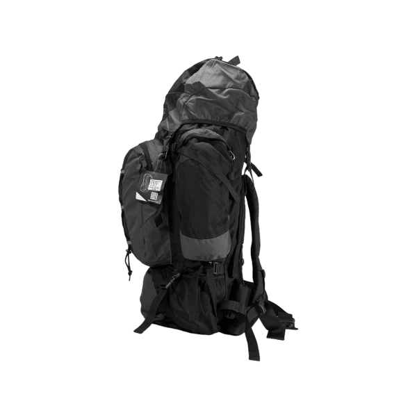 Туристичний рюкзак з анатомічною спинкою, 80 л, чорний з сірим