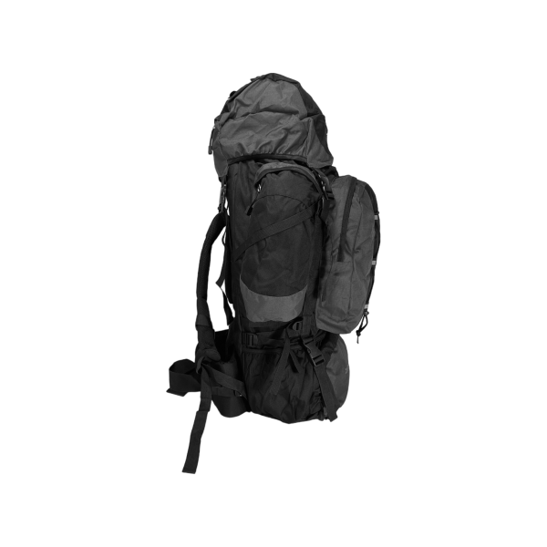 Туристичний рюкзак з анатомічною спинкою, 80 л, чорний з сірим
