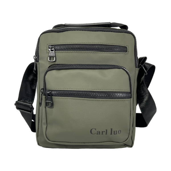 Сумка через плечо на пять отделений, крепкая, застежка на молнии, 5 л, цвет зеленый