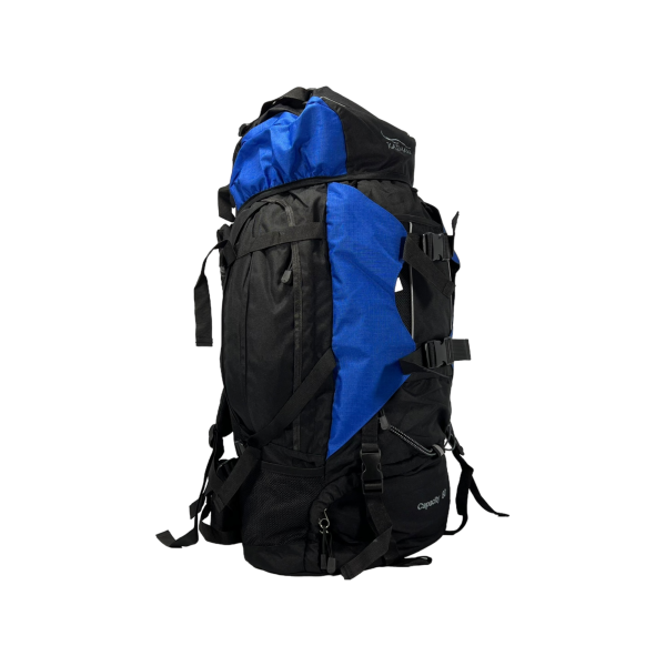 Туристичний рюкзак з анатомічною спинкою, на 80 л, чорний з синім