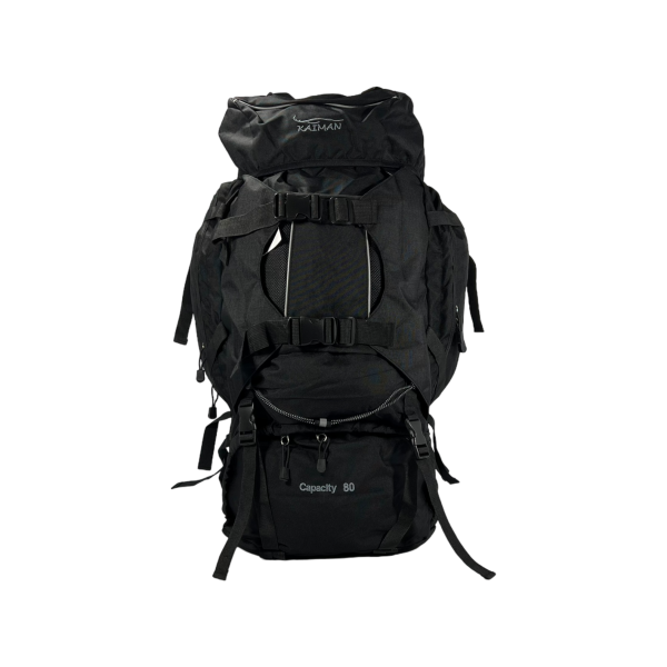 Туристичний рюкзак з анатомічною спинкою, на 80 л, чорного кольору