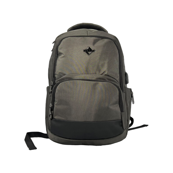 Городской рюкзак, 15 л, серый, 3 основных отделения, органайзер, боковые карманы