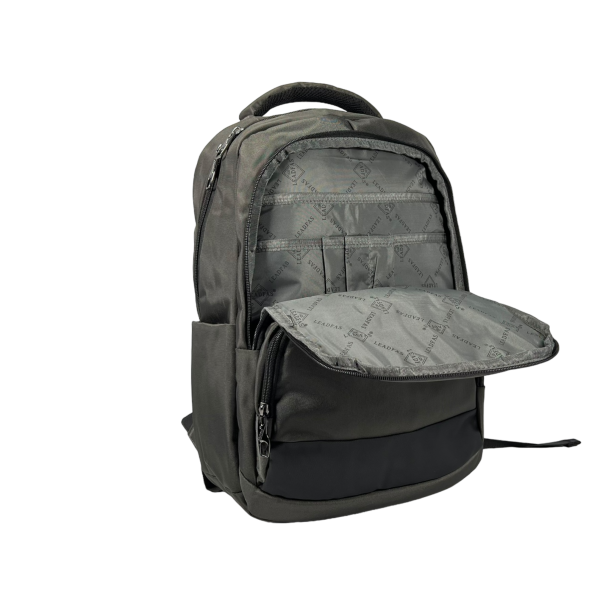 Городской рюкзак, 15 л, серый, 3 основных отделения, органайзер, боковые карманы Городской рюкзак, 15 л, серый, 3 основных отделения, органайзер, боковые карманы