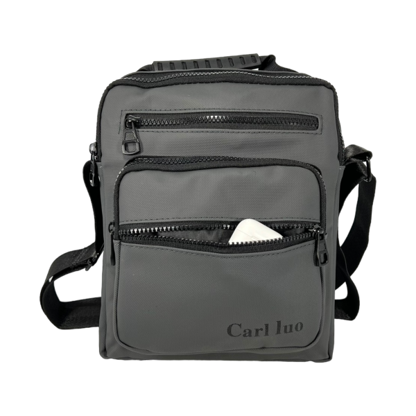 Прочная сумка через плечо, вместительная, 5 отделений, цвет серый Прочная сумка через плечо, вместительная, 5 отделений, цвет серый