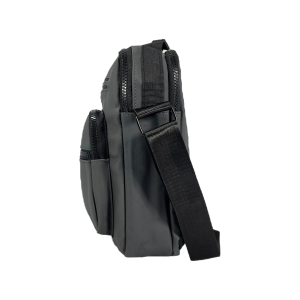 Прочная сумка через плечо, вместительная, 5 отделений, цвет серый Прочная сумка через плечо, вместительная, 5 отделений, цвет серый