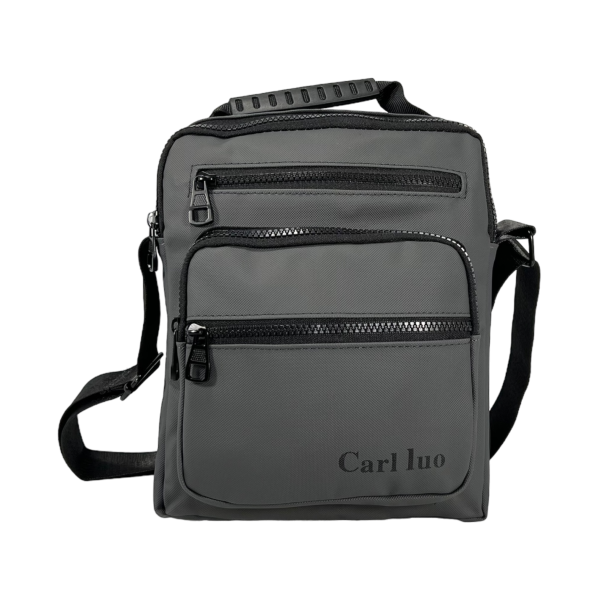 Прочная сумка через плечо, вместительная, 5 отделений, цвет серый