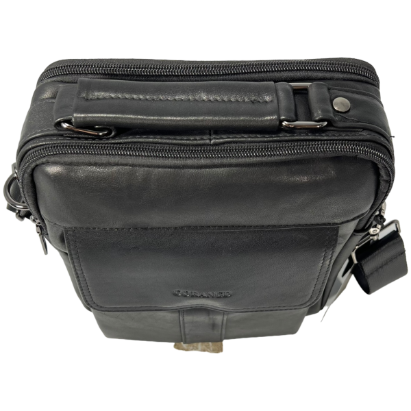 Современная сумка через плечо из натуральной кожи, черная Современная сумка через плечо из натуральной кожи, черная