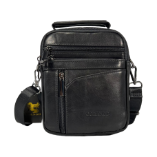 Стильная и функциональная сумка через плечо, кожаная, черная