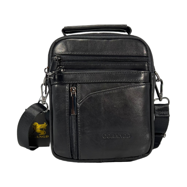 Стильная и функциональная сумка через плечо, кожаная, черная