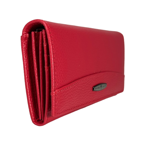 Кошелек женский Kochi из натуральной кожи, красный, с застежкой на молнии