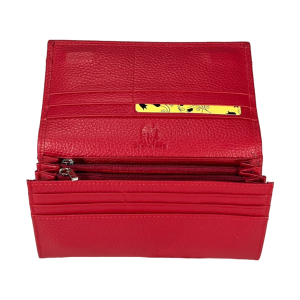 Кошелек женский Kochi из натуральной кожи, красный, с застежкой на молнии