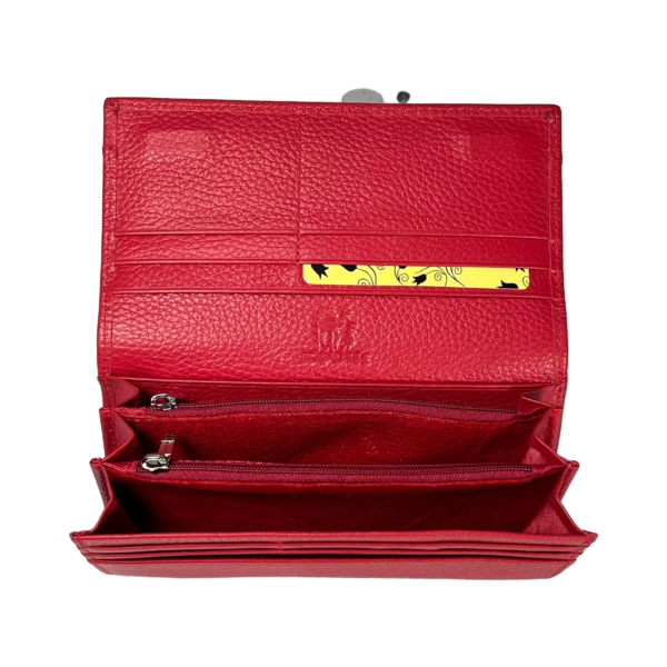 Кошелек женский Kochi из натуральной кожи, красный, с застежкой на молнии