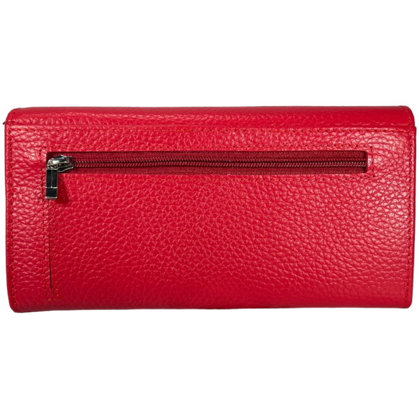 Кошелек женский Kochi из натуральной кожи, красный, с застежкой на молнии