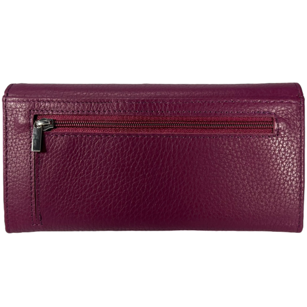 Стильный кошелек кожаный, фиолетовый, 4 отделения для купюр Стильный кошелек кожаный, фиолетовый, 4 отделения для купюр
