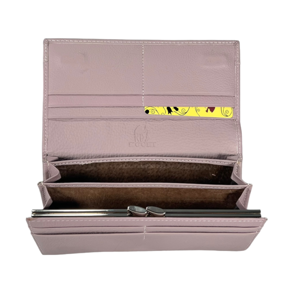 Кошелек женский из натуральной кожи, розовый, с застежкой на молнии Кошелек женский из натуральной кожи, розовый, с застежкой на молнии