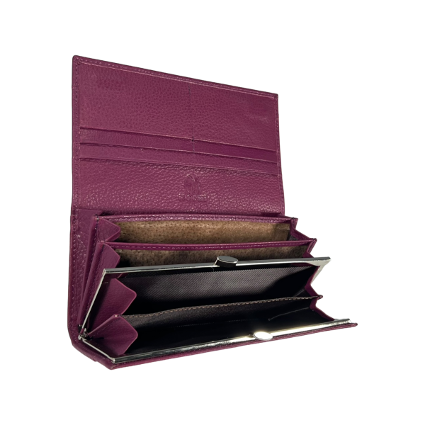 Кожаный женский кожаный, фиолетовый, с застежкой на молнии Кожаный женский кожаный, фиолетовый, с застежкой на молнии