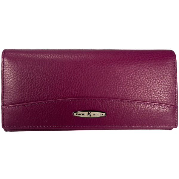 Кожаный женский кожаный, фиолетовый, с застежкой на молнии