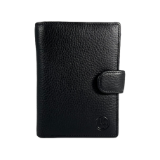 Чоловічий гаманець з натуральної шкіри компактного розміру, чорний колір