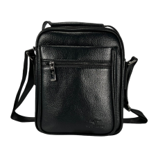 Элегантная сумка через плечо из искусственной кожи на три отделения, цвет черный