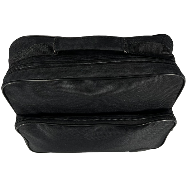 Багатофункціональна, текстильна сумка через плече на два відділення, чорна