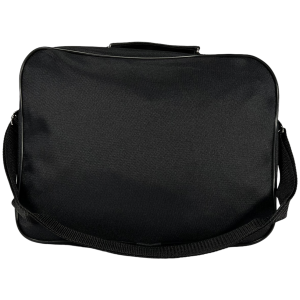 Багатофункціональна, текстильна сумка через плече на два відділення, чорна