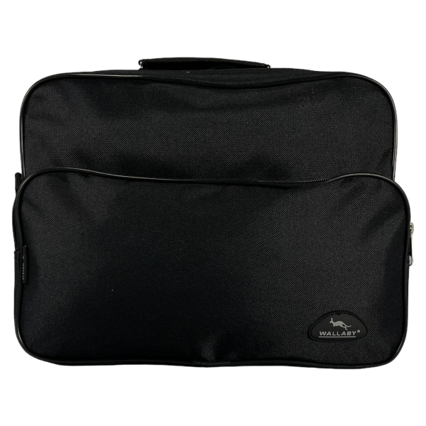 Багатофункціональна, текстильна сумка через плече на два відділення, чорна