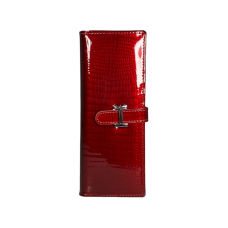 Визитница из лакированной искусственной кожи, красная.