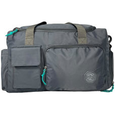 Стильная спортивная сумка на пять отделений серого цвета