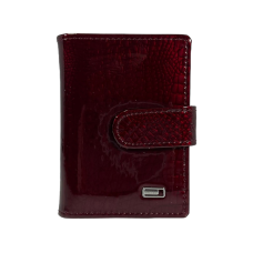 Визитница на 30 отделений из лакированной искусственной кожи, бордовая.