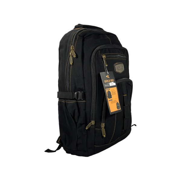 Брезентовый городской рюкзак, крепкий, 30 л, одно основное отделение, фронтальные карманы, черный