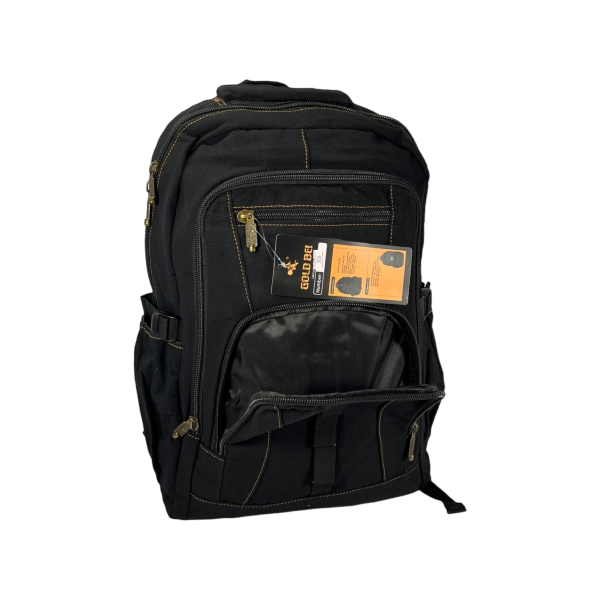 Брезентовый городской рюкзак, крепкий, 30 л, одно основное отделение, фронтальные карманы, черный