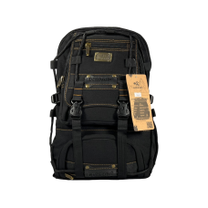 Брезентовий рюкзак, 30 л, практичний, міцний, колір чорний