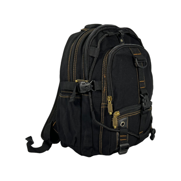 Брезентовий рюкзак, 20 л, практичний, міцний, колір чорний