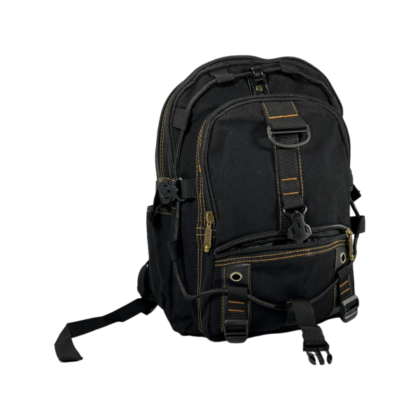 Брезентовий рюкзак, 20 л, практичний, міцний, колір чорний