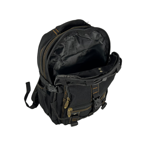 Брезентовий рюкзак, 20 л, практичний, міцний, колір чорний
