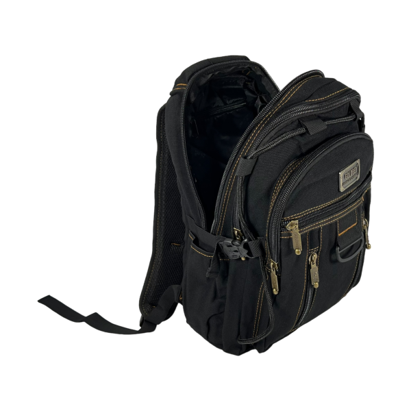 Брезентовий рюкзак, 15 л, практичний, міцний, колір чорний