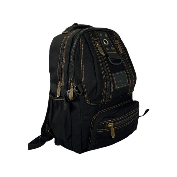 Брезентовий рюкзак, 15 л, міцний, зносостійкий, водовідштовхуюча тканина, колір чорний