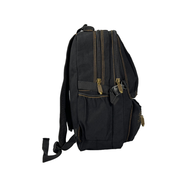 Брезентовий рюкзак, 15 л, міцний, зносостійкий, водовідштовхуюча тканина, колір чорний