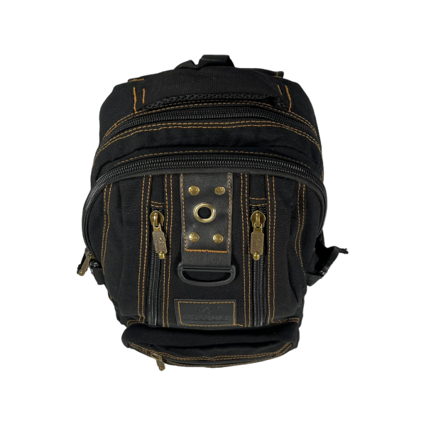 Брезентовий рюкзак, 15 л, міцний, зносостійкий, водовідштовхуюча тканина, колір чорний